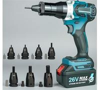 Cordless Automatic Rivet Gun 16000N Electric Rivet Nut Tool Portable Power Riveter for Easy Assembly and Fastening