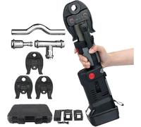 Cordless Battery Hydraulic Pipe Crimping Tool, Portable Stainless Steel Press Tool with 3 Jaws and 2 Batteries, Series 2, 3-4 Second Crimp (Series1)