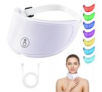 Cordless Beauty Led Mask with Touchscreen Control, 7 Colors LED Neck Mask with 156 LED Chips, Portable Rechargeable Led Face Light Therapy Mask for Home, Yoga, Sleep Use