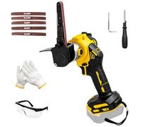 Cordless Belt Sander Compatible with Dewalt 18V 20V Battery, 0-13000RPM | 360° Adjustable Brushless Belt Grinder with 40 Sanding Belts for Wood Metal Plastic, Includes Goggles & Gloves