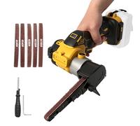 Cordless Belt Sander Compatible with Dewalt 18V 20V Battery, 0-13000RPM Brushless Detail Sander, 360° Adjustable Belt Grinder with 20 Sanding Belts for Wood Metal Plastic