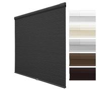 Cordless Blackout Honeycomb Blinds, No Tools No Drill Cellular Shades, Light Filtering Honeycomb Shades for Windows, Cellular Pleated Blinds Customizable,black-100x135cm/39.4 * 53in