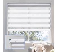 Cordless Blinds No Drill Child Safe Roller Shades for Home & Office 80% Blackout Easy Fit Window Treatments 135cm W x 122cm H Dim & Translucent