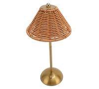 Cordless Boho Rattan Table Lamp Rechargeable Dimmable LED, 1800mAh Battery Operated Night Light for Bedroom, Desk, Dining Table, Indoor Outdoor Decorative Lighting