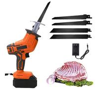 Cordless Bone Saw Machine, Cordless Reciprocating Saw, Butcher Cutting Machine with Rechargeable Battery, Electric Hand Saw Meat Cutter, for Bone/Meat/Wood/Metal/PVC Cuting,1Battery