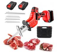 Cordless Bone Saw Machine, Electric Hand Saw Meat Cutter with Lithium Battery and Rubber-Coated Handle for Bone, PVC Pipe and Branches
