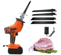 Cordless Bone Saw with Rechargeable Battery - Electric Butcher Saw for Meat Wood Metal & PVC Cutting (1Battery)