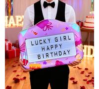 Cordless Bottle Service Sign for Birthday Events, Lightweight (3.5kg) Handheld LED Board, 2025 Upgraded with Anti-Drop Rubber and Dot Stickers&Remote