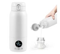 Cordless Bottle Warmer, Portable Baby Milk Warmer Large Capacity 500ML, Fast Heating & Precise Temp Control for Breast Milk Formula Milk, Rechargeable Baby Bottle Warmer for Travel Car Airplane