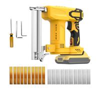 Cordless Brad Gun for Dewalt 20V, 2 in 1 18GA Cordless Brad Nailer with 1000 Straight Nails and 1000 U Nails, Cordless Electric Nailer for DIY Woodworking, Furniture Installation