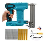 Cordless Brad Nailer for Makita 18V Battery, 2-in-1 Electric Brad Nailer/Stapler Gun, 1000 Straight Nails and 500 U Nails Included for Home Improvement & Woodworking (No Battery)