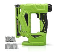 Cordless Brad Nailer for Ryobi 18V, 2 in 1 Electric Stapler Nailer Gun 18GA Nail Staple Gun with 1000Pcs Nails, 1000Pcs Staples for for Carpentry Upholstery (No Battery) (Green, for Ryobi)
