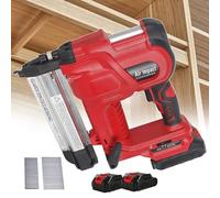 Cordless Brad Nailer for Staples and Straight Nails, Nailing Machine for Wood, Features Auxiliary Lighting, Ideal for Tacking Cardboard, Fabric, and Leather
