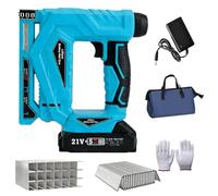Cordless Brad Nailer Kit,2-in-1 Cordless Nail Gun & Electric Stapler with 1.5Ah Makita 18V-Compatible Batteries, 1000 Nails &1000 Staples,Rechargeable 18 Gauge Electric Nail Gun for Carpentry