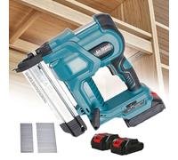 Cordless Brad Nailer - Punch Framing Nailer for 32mm Staples & 50mm Straight Nails - Nailing Machine for Wood with Auxiliary Lighting for Cardboard, Fabric, Leather
