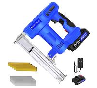 Cordless Brad Nailer with 1500mAh Battery, Electric Staple & Brad Nail Gun Kit with 500PCS Nail & Staples for Wood, Upholstery Work, Carpentry and Woodworking Projects