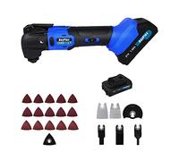 Cordless Brushless Oscillating Multi Tool 21V Multi Tool with 1.5Ah Li-on Battery, 6 Variable Speed & 4° Oscillation Angle, Saw Blades, Sanding Papers, Flexible Rigid Scraper, for Sanding Grinding