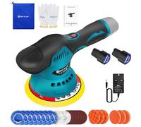 Cordless Buffer Polisher, 2pcs Batteries 12V Battery Powered Car Buffers and Polishers Kit, Portable Brushless Car Polisher with 8 Variable Speed, 2800-5500RPM, Polishing Machine for Detailing/Waxing