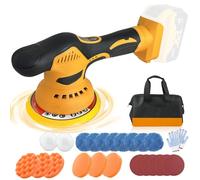 Cordless Buffer Polisher, 6 inch Car Polisher 145mm Compatible with Dewalt Battery, Car Buffer Polisher 6 Variable Speed 6000RPM, Buffers Polishers Kit for Car Scratch Removing, Without Battery