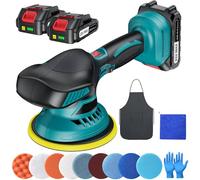 Cordless Buffer Polisher - 6 inch Car Polisher with 2pcs 21V 2000mAh Lithium Battery and 13 PCS Attachments, Car Buffer Polisher 6 Variable Speed 5500RPM for Auto Detailing/Polishing/Waxing