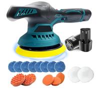 Cordless Buffer Polisher - 6 inch Car Polisher with 2X 3000mAh Lithium Battery and Mulit Attachments, Car Buffer Polisher 6 Variable Speed 6500RPM for Auto Detailing/Polishing/Waxing