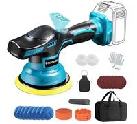 Cordless Buffer Polisher Compatible with Makita 18V Battery, 6 inch Car Polisher with 27 PCS Attachments, 8 Variable Speed, Polishing Machines for Detailing/Waxing/Polishing(No Battery)
