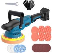 Cordless Buffer Polisher Compatible with Makita 18V Battery (No Battery), 150mm Eccentric Polisher with 15 PCS Attachments, 2800-5600RPM 6 Variable Speed, Polishing Machines for Auto Detailing