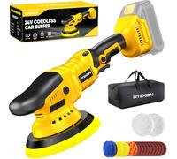 Cordless Buffer Polisher Kit Compatible With De-Walt 20V Battery(No Battery), 2800-5800RPM High Power Orbital Car Polisher with Variable Speed, 21PCS Polishing Accessories, for Car Polishing/Waxing