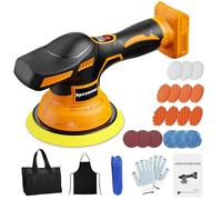 Cordless Buffer Polisher Kit For DEWALT 20V LI-ION Battery.6-Inch Orbital Buffer Polisher with 8 Variable Speed with 25pcs Polishing Accessories, for Car Polishing/Waxing (Tool Only)