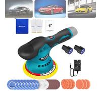 Cordless Buffer Polisher with Battery and Charger, 8 Variable Speeds Car Polishers and Buffers Portable Electric Car Polisher, 2800-5500r/min, 2x2000mAh Batteries, 125mm-150mm Disc Diameter