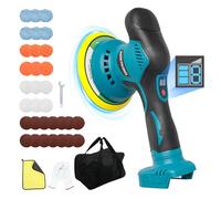 Cordless Car Buffer Polisher, 2800-5500RPM Portable Orbital Polisher for Auto, 8 Variable Speed with Grit Sandpaper and Sponge and Storage Bag for Auto Detailing Polishing Waxing (for Makita)