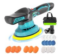 Cordless Car Buffer Polisher - 6 Inch Car Buffer Polisher Machine 1800-5800 RPM, 6 Variable Speed, 125mm Base for Car Detailing, with 2PCS 12V 3.0Ah Batteries, 24PCS Car Polishing Kit