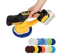 Cordless Car Buffer Polisher for Dewalt, 6 Inch Brushless Portable Orbital Polisher Kit, 6 Variable Speed 6000RPM for Auto Detailing Waxing Scratch Removing (No Battery) (Yellow, for Dewalt)