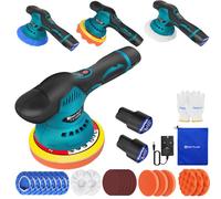 Cordless Car Buffer Polisher Machine Car Buffers and Polishers Kit Cordless Polisher with 2 Batteries, 8 Variable Speed Electric Polisher Kit, Car Polishing Kit for Car Detailing/Polishing/Waxing