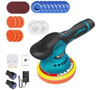 Cordless Car Buffer Polisher Machine Kit with 2X Rechargeable Batteries, 8 Variable Speed 2800-5500RPM, Portable Polishing Waxer for Detailing/Waxing