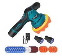 Cordless Car Buffer Polisher, Polisher with 2Pcs 12V Lithium Rechargeable Battery Polisher with 8 Variable Speed, Portable Polisher with Polishing Pads Kit for Waxing Polishing