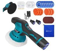 Cordless Car Buffer Polisher, Portable Polishing Waxer Machine Kit with 2PCS 12V Lithium Rechargeable Battery, 8 Variable Speed 2800-5500 RPM, for Car Detailing/Waxing/Sanding