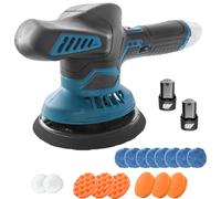 Cordless Car Buffer Polisher with 2 Battery,16pcs Accessories,6 Variable Speed 2500-5500RPM,12V Polishing Kit for Car Detailing Scratch Removing