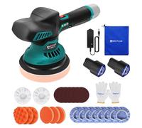 Cordless Car Buffer Polisher with 2pcs 12V 2000mAh Lithium Battery, Car Polisher Buffer Machine Electric Cars Polisher Cleaning Kit, 2800-5500 RPM,6 Variable Speed,125mm Base, for Detailing/Polishing