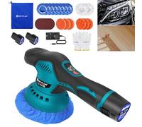 Cordless Car Buffer Polisher with 2PCS 2.0Ah Battery, 8 Variable Speed 2800-5500 RPM, Portable Polisher Waxer Machine Kit with Polishing Pads Kit for Waxing