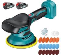 Cordless Car Buffer Polisher with 2PCS 3.0Ah Batteries 6 Inch Portable Polishing Waxer Kit 6 Variable Speed 6800RPM Orbital Polisher Power Polisher for Car Detailing Polishing Waxing