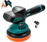 Cordless Car Polisher Buffer Sander, 12V 300W Cordless Orbital Polishing Machine with 6 Variable Speed 2800-5500RPM, 12mm Orbit Random Buffer Waxer with 5"-6" Self-Adhesive Pad