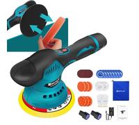 Cordless Car Polisher Buffer with 2PCS Lithium Battery, 12V Mini Polisher Kit with 8 Variable Speed 2800-5500 RPM, Portable Electric Car Buffer Waxer Kit for Car Detailing, Sanding, Polishing, Waxing