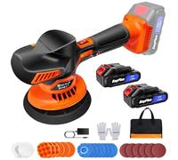Cordless Car Polisher, Cordless Buffer Polisher with 6 Variable Speed 2800-5500RPM, 2x3.0Ah Electric Rotary Polisher, Portable Polishing for Detailing/Waxing Car Polishers (MAX. 125mm-150mm),Orange
