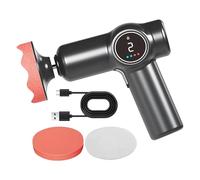 Cordless Car Polisher Machine, Double Speed Detailing Tool, Powerful Motor, Ergonomic Grip Handle Rechargeable Kit for Waxing, Buffing, Auto, Glass, Furniture, 7.01x5.71 Inches
