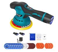 Cordless Car Polisher, Mini Car Polisher 12mm Orbit, 27Pcs Cordless Car Buffer Polisher Set with 8 Variable Speeds, 2 x 2.0Ah Battery, for Car Furniture Polishing