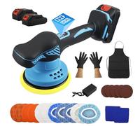 Cordless Car Polisher with 2x21V Rechargeable Battery, Car Buffer Polisher with 8 Variable Speed 2800-5500RPM and 18 PCS Attachments, Portable Dual Action Polisher for Auto Detailing/Polishing/Waxing