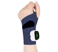 Cordless Carpal Tunnel Wrist Massager, Wrist Brace with 8 Modes & 30 Intensity Levels, 360° Ergonomic Support Wrist Massager, Detachable Main Unit, for Home/Workplace Hand Pain Relief (Dark Blue)