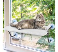 Cordless Cat Window Perch, Cat Beds for Indoor, Cat Hammock for Wall with 4 Strong Suction Cups, Metal Frame, Cat Window Hammock for Large Cats, for Sunbathing, Napping & Overlooking