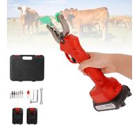 Cordless Cattle Ear Tag Engraver, Electric Tagging Tool with 2 Batteries & 6 Needles for Livestock, Reduces Animals Pain